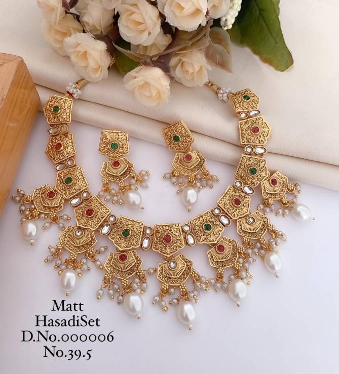 Accessories Micro Gold Hasadi Matt Necklace With Earring Set 4
